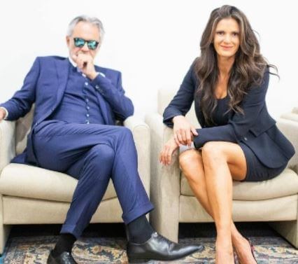 Edi Bocelli son Andrea Bocelli and daughter-in-law Veronica.